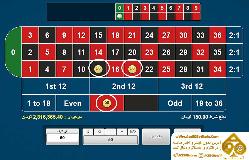 بازی رولت قدیمی در آس 90 بت